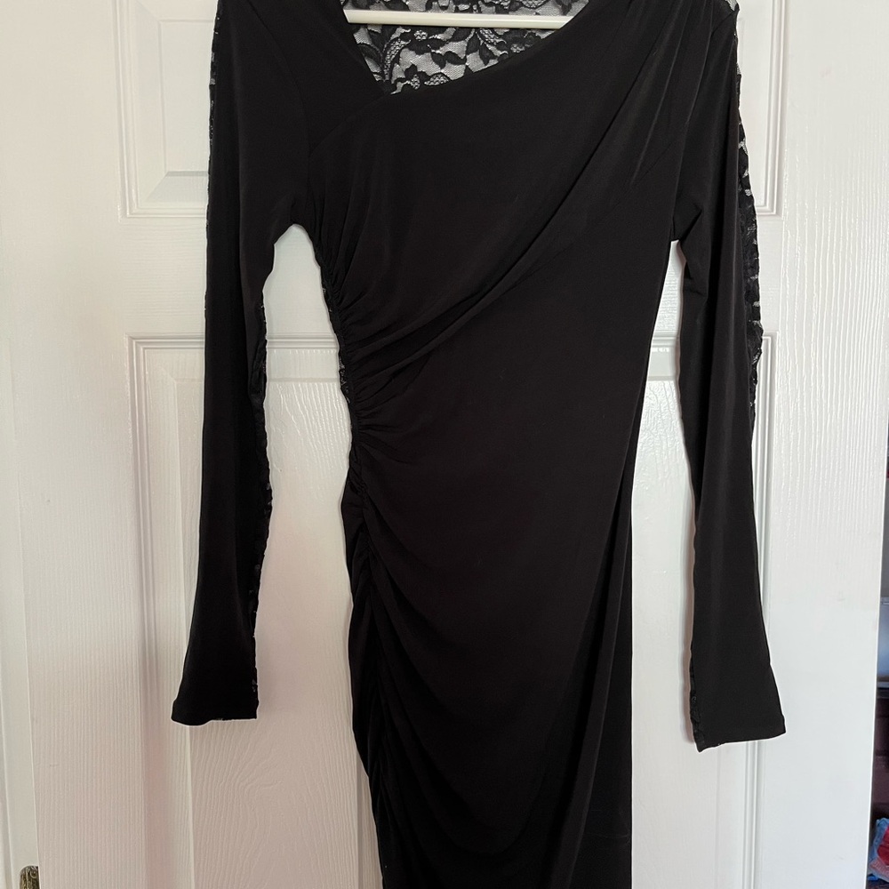Moda International Black Long Sleeve Dress